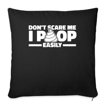 L’humour noir ne me fait pas peur je fais caca facilement - Housse de coussin décorative 45 x 45 cm - noir - Devant