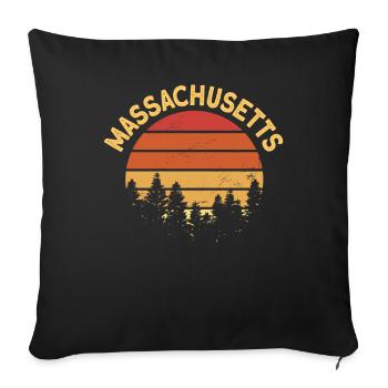 Massachusetts - Sofa pillowcase 17,3'' x 17,3'' (45 x 45 cm) - black - Front