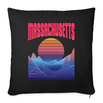 Massachusetts - Sofa pillowcase 17,3'' x 17,3'' (45 x 45 cm) - black - Front