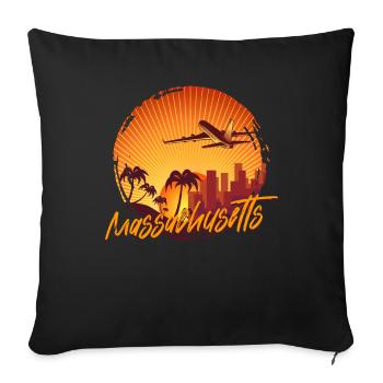 Massachusetts - Sofa pillowcase 17,3'' x 17,3'' (45 x 45 cm) - black - Front