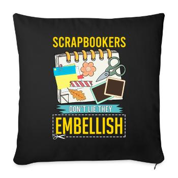 Scrapbooking - Sofa pillowcase 17,3'' x 17,3'' (45 x 45 cm) - black - Front