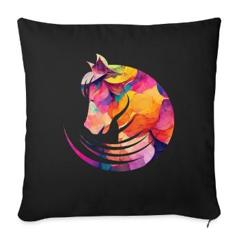 Les chevaux adorent cavalier - Housse de coussin décorative 45 x 45 cm - noir - Devant
