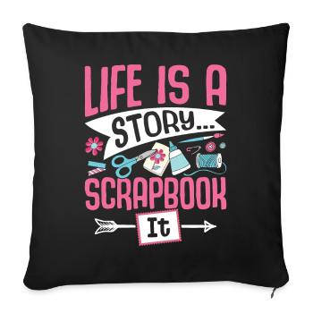 Scrapbooking Scrapbooker - Housse de coussin décorative 45 x 45 cm - noir - Devant