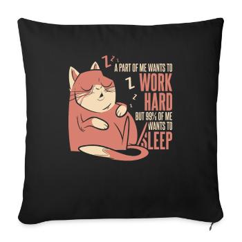Katze Humor - Sofakissenbezug 45 x 45 cm - Schwarz - Vorne