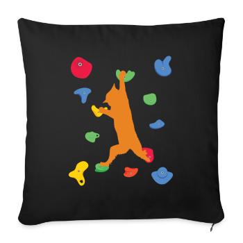 Cat Bouldering Climbing Mountaineering - Sofa pillowcase 17,3'' x 17,3'' (45 x 45 cm) - black - Front