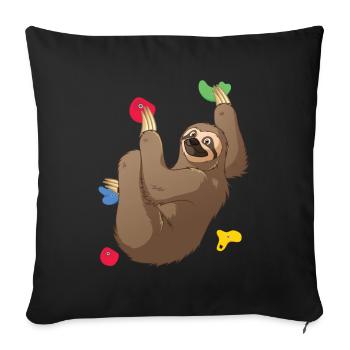 Chat Paresseux Escalade Alpinisme - Housse de coussin décorative 45 x 45 cm - noir - Devant