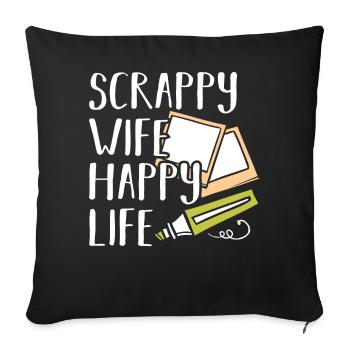 Scrapbooking Scrapbooker - Housse de coussin décorative 45 x 45 cm - noir - Devant