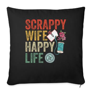 Scrapbooking Scrapbooker - Housse de coussin décorative 45 x 45 cm - noir - Devant
