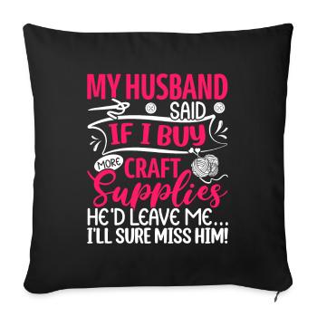 Crafting Crafter - Sofa pillowcase 17,3'' x 17,3'' (45 x 45 cm) - black - Front