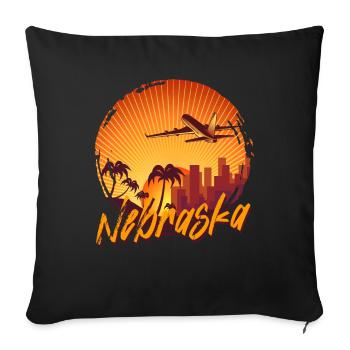 Nebraska - Housse de coussin décorative 45 x 45 cm - noir - Devant