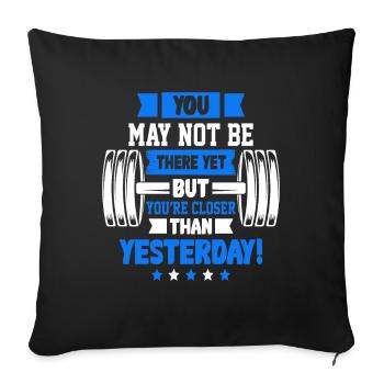 Gym Fitness Training Musculation Bodybuilder Dumbbell - Housse de coussin décorative 45 x 45 cm - noir - Devant