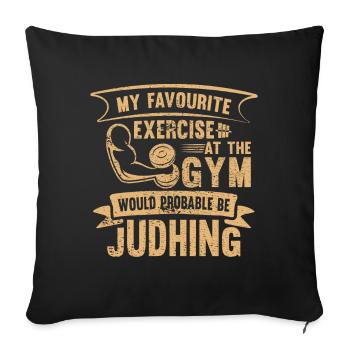 Kraftsport Bodybuilder Pumpen Gym Fitness Training - Sofakissenbezug 45 x 45 cm - Schwarz - Vorne