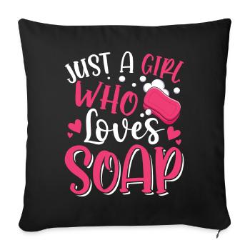 Fabrication de savon, savonnier, savonologue - Housse de coussin décorative 45 x 45 cm - noir - Devant