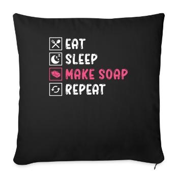 Fabrication de savon, savonnier, savonologue - Housse de coussin décorative 45 x 45 cm - noir - Devant