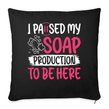 Fabrication de savon, savonnier, savonologue - Housse de coussin décorative 45 x 45 cm - noir - Devant