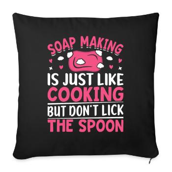 Soap manufacturer Soapologist - Sofa pillowcase 17,3'' x 17,3'' (45 x 45 cm) - black - Front