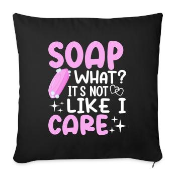 Fabrication de savon, savonnier, savonologue - Housse de coussin décorative 45 x 45 cm - noir - Devant