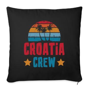 Croatia Crew - Sofa pillowcase 17,3'' x 17,3'' (45 x 45 cm) - black - Front