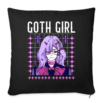 Goth Girl - Sofa pillowcase 17,3'' x 17,3'' (45 x 45 cm) - black - Front