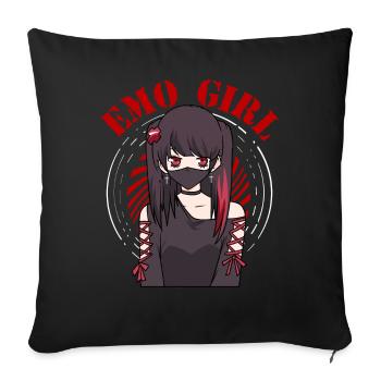 Emo Girl Goth Eboy Egirl - Sofa pillowcase 17,3'' x 17,3'' (45 x 45 cm) - black - Front