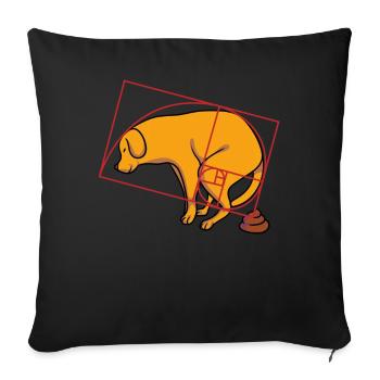 Fibonacci Golden Ratio Dog Memes - Sofa pillowcase 17,3'' x 17,3'' (45 x 45 cm) - black - Front
