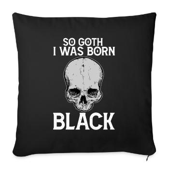 Funny Gothic skull - Sofa pillowcase 17,3'' x 17,3'' (45 x 45 cm) - black - Front