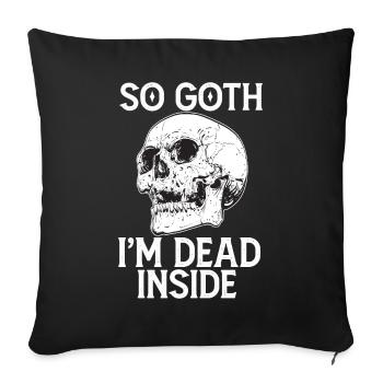 Funny Gothic skull - Sofa pillowcase 17,3'' x 17,3'' (45 x 45 cm) - black - Front