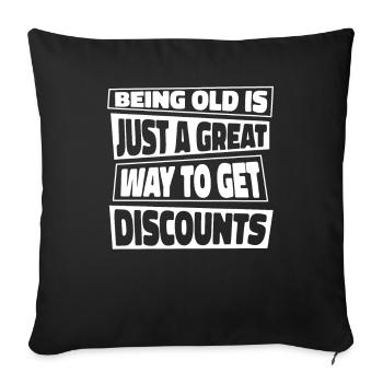 Black humor in retirement - Sofa pillowcase 17,3'' x 17,3'' (45 x 45 cm) - black - Front
