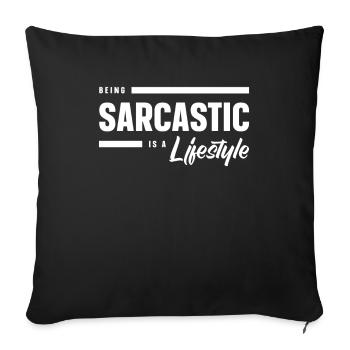 Black humor sarcasm - Sofa pillowcase 17,3'' x 17,3'' (45 x 45 cm) - black - Front