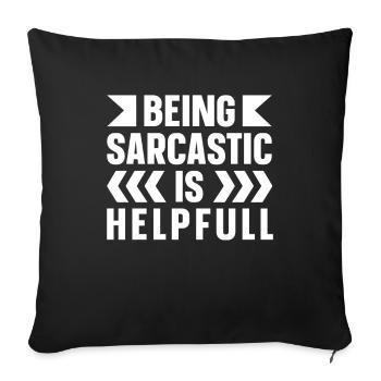Humour noir Sarcastique - Housse de coussin décorative 45 x 45 cm - noir - Devant