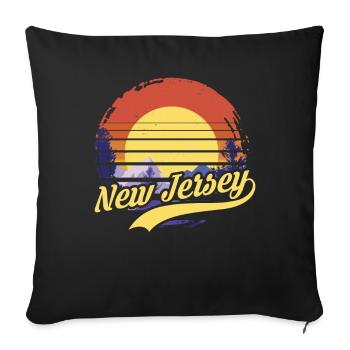 New Jersey - Sofa pillowcase 17,3'' x 17,3'' (45 x 45 cm) - black - Front