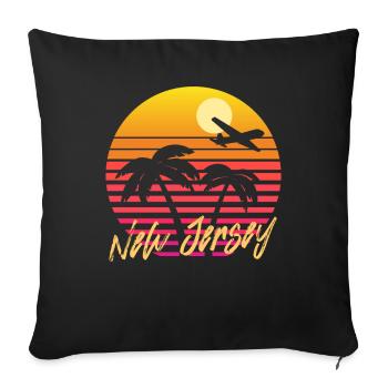 New Jersey - Sofa pillowcase 17,3'' x 17,3'' (45 x 45 cm) - black - Front