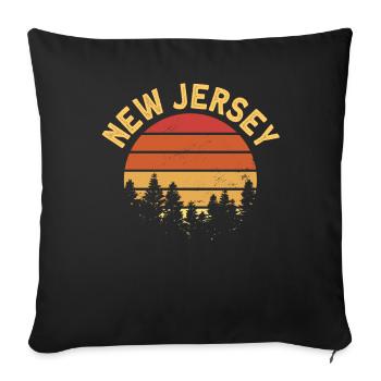 New Jersey - Sofa pillowcase 17,3'' x 17,3'' (45 x 45 cm) - black - Front