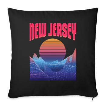 New Jersey - Sofa pillowcase 17,3'' x 17,3'' (45 x 45 cm) - black - Front