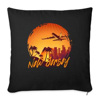 New Jersey - Sofa pillowcase 17,3'' x 17,3'' (45 x 45 cm) - black - Front