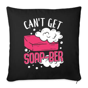Fabrication de savon, savonnier, savonologue - Housse de coussin décorative 45 x 45 cm - noir - Devant