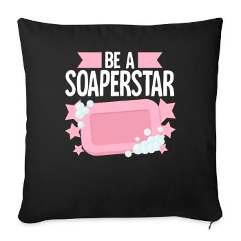Fabrication de savon, savonnier, savonologue - Housse de coussin décorative 45 x 45 cm - noir - Devant