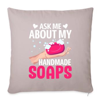 Soap Making, Soap Maker, Soapologist - Sofa pillowcase 17,3'' x 17,3'' (45 x 45 cm) - light taupe - Front