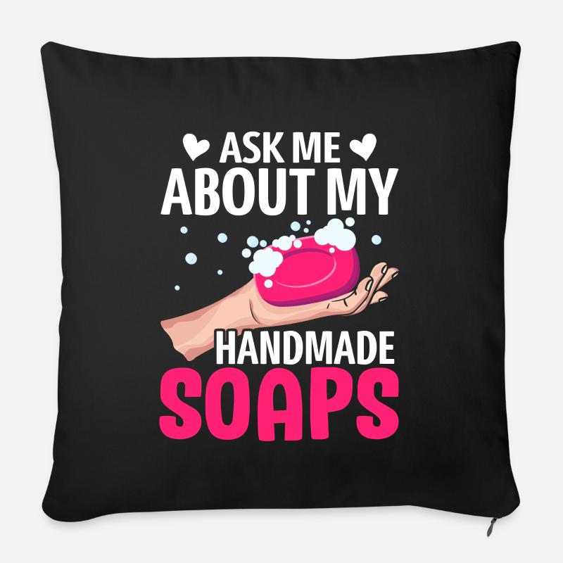 Fabrication de savon, savonnier, savonologue - Housse de coussin décorative 45 x 45 cm - noir