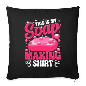 Soap Maker Soapologist - Sofa pillowcase 17,3'' x 17,3'' (45 x 45 cm) - black - Front