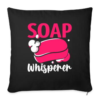 Fabrication de savon, savonnier, savonologue - Housse de coussin décorative 45 x 45 cm - noir - Devant