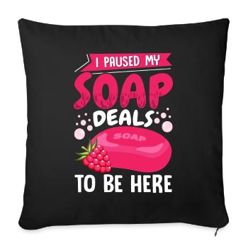 Fabrication de savon, savonnier, savonologue - Housse de coussin décorative 45 x 45 cm - noir - Devant