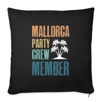 Mallorca Party Crew - Sofa pillowcase 17,3'' x 17,3'' (45 x 45 cm) - black - Front