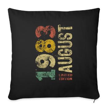 Limited Edition August 1993 Birthday - Gift - Sofa pillowcase 17,3'' x 17,3'' (45 x 45 cm) - black - Front