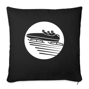 Ice sledding bobsleigh bobsleigh - Sofa pillowcase 17,3'' x 17,3'' (45 x 45 cm) - black - Front