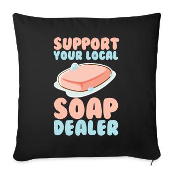 Soap Making, Soap Maker, Soapologist - Sofa pillowcase 17,3'' x 17,3'' (45 x 45 cm) - black - Front