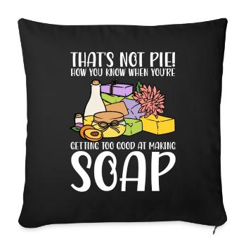 Fabrication de savon, savonnier, savonologue - Housse de coussin décorative 45 x 45 cm - noir - Devant