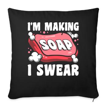 Fabrication de savon, savonnier, savonologue - Housse de coussin décorative 45 x 45 cm - noir - Devant