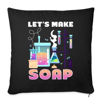 Fabrication de savon, savonnier, savonologue - Housse de coussin décorative 45 x 45 cm - noir - Devant