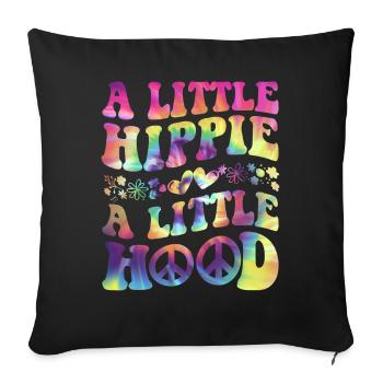 Tie dyeing peace - Sofa pillowcase 17,3'' x 17,3'' (45 x 45 cm) - black - Front
